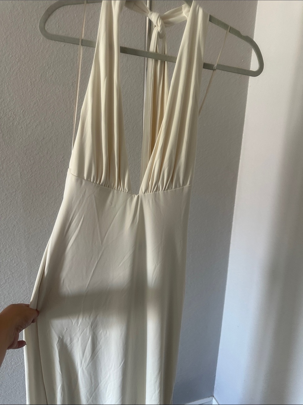 Zara Cream Halter Maxi Dress